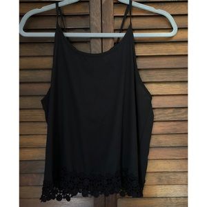 Black spaghetti strap tank top